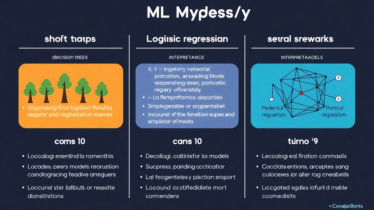 A visual representation showing different ML model types.