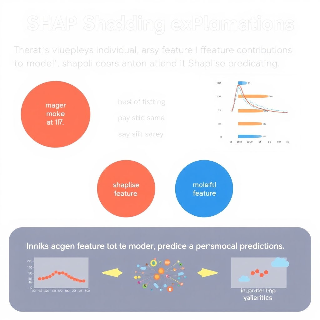 An infographic about SHAP (SHapley Additive exPlanations), highlighting how it visualizes individual feature contributions to model predictions in a clear and understandable format.