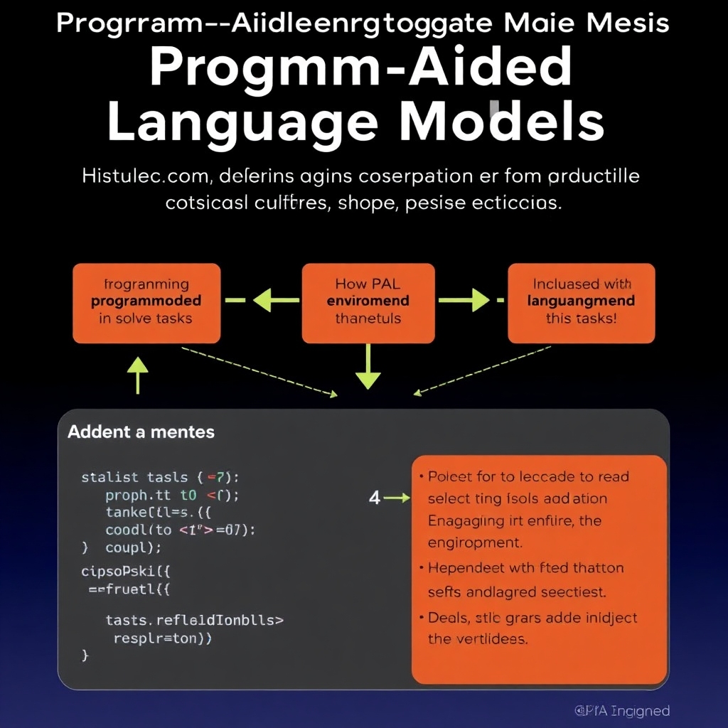 A conceptual image showing Program-Aided Language Models (PAL) in prompt engineering, illustrating how programming environments integrate with language models.