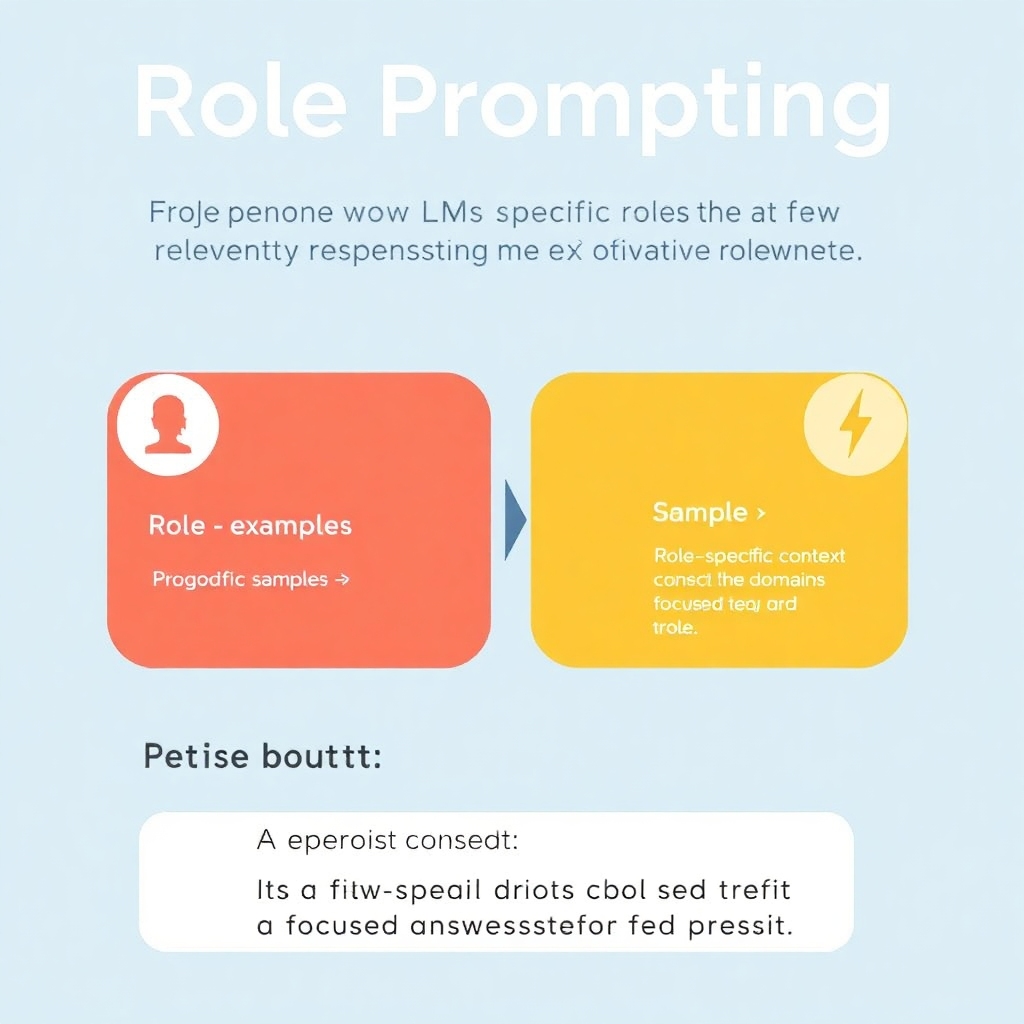 A graphic depicting Role Prompting in prompt engineering, illustrating how LLMs adopt specific roles to provide more relevant responses.